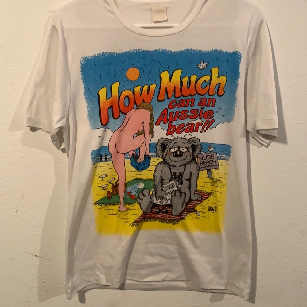 Vintage single stitch nude beach T-shirt